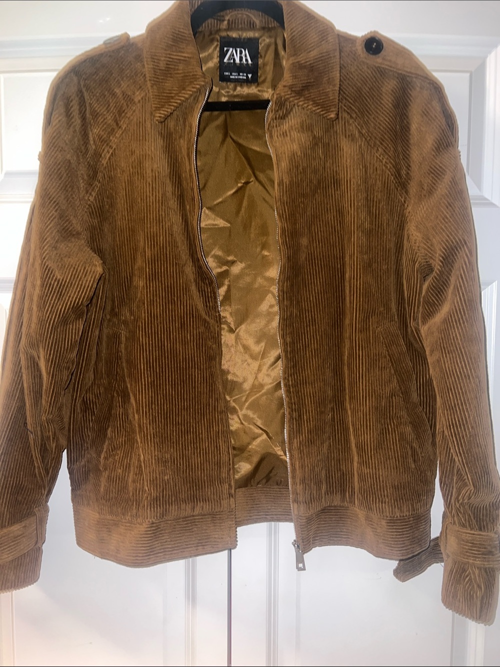 ZARA Brown Corduroy Bomber Jacket
